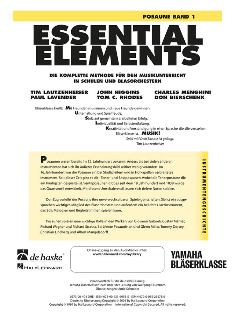 Essential Elements Band 1 - für Posaune (BC)